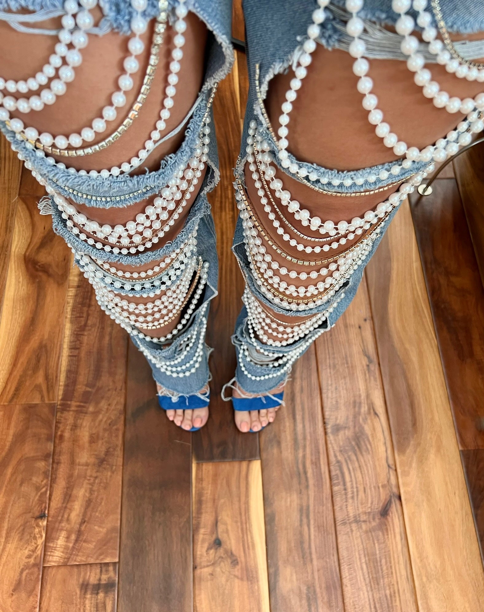 Draped In Pearls Jeans